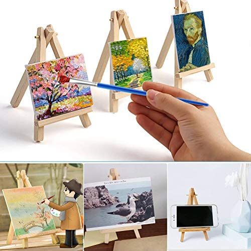 Mini Canvas And Easel, Cridoz 47 Pieces Mini Canvas Painting Set ...