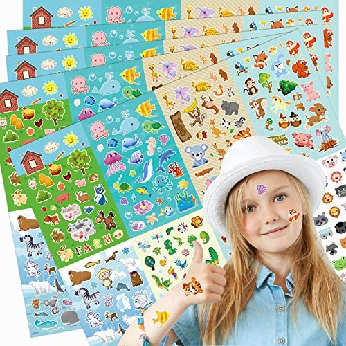 Sinceroduct Animal Stickers, Stickers for Kids Assortment Set 1300 PCS ...