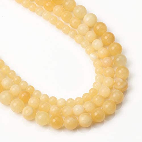 6mm Yellow Jade Round Beads Genuine Gemstone Natural Jewelry Making 