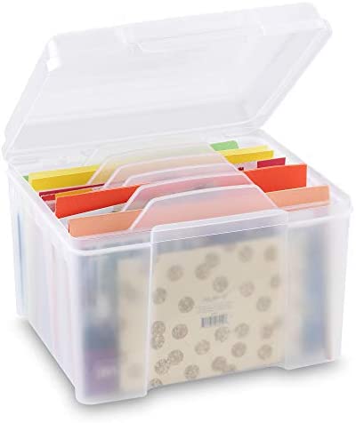 CraftyBook All Occasion Card Storage Box - Assorted Card Box with 6 Dividers