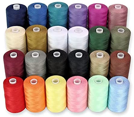 30-Piece, 24-Color 1000 Large Yards Cotton Sewing Thread Set SK04 - The  Home Depot