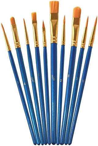 Idena 90088 - Haarborstels, maat 4, met ongelakte houten steel, set van 12, schilderspenselen voor schoolkinderen hobbykunstenaars