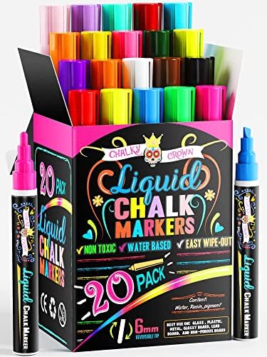 Artbeek 30 Colors Liquid Chalk Markers Erasable Non-toxic Dry Erase Chalk  Markers 