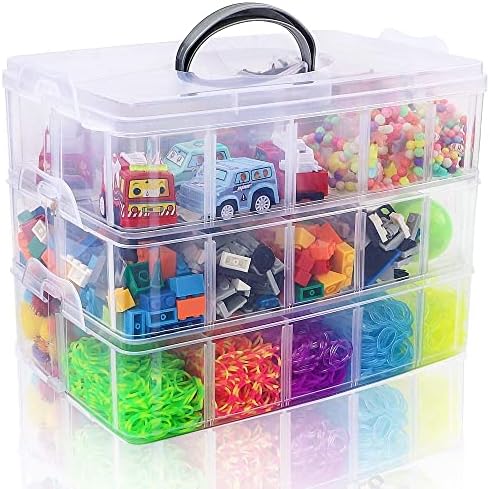 SGHUO 3-Tier Stackable Storage Container Box Bead Organizers