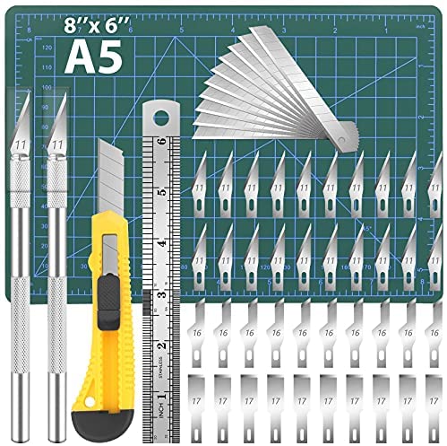 DIYSELF Exacto Knife Set, 2 Pcs Craft Knife with 40 Pcs Hobby Knife  Replacement Blades, Hobby Knife Kit for Scrapbooking, Stencil, Fondant,  Paper