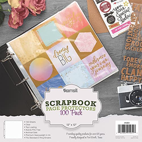 Samsill Scrapbook Paper Storage Organizer 6 Count of Individual Top Loading  Files with Customizable Tabs Holds 12 x 12 Inch Scrapbook Paper Vinyl Paper  Photos Clear PVC and Acid Free 6 Pack