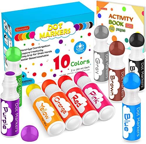 6 Colors Dot Markers Washable Dot Markers Bingo Daubers - Temu