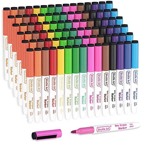 ArtBeek 30 Colors Chalk Markers Erasable Non-Toxic Dry Erase Chalk Markers  Reversible Tips For Kids & Adults for Glass or Chalkboard Markers for