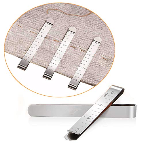 16 Corrosion Resistant Stainless Steel Clips with Engraved Measuring Ruler Ultima Stainless Steel 3 Ruled Hemming Clips - Hemming Fabric Binding. Quilting Ideal for 
