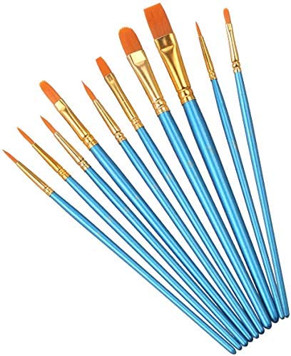 9PCS Colorful Kids Paint Brushes Starter Set, Art Paint Brushes