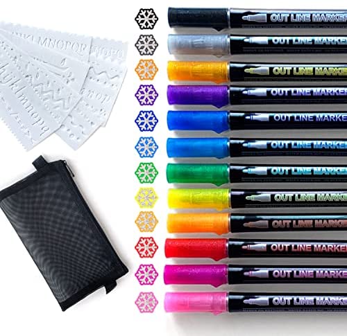 Metallic Outline Markers, 6 Count