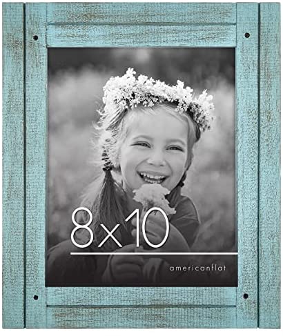 Americanflat 8x10 Rustic Tan Picture Frame with Polished Glass - Horizontal and Vertical Formats for Wall and Tabletop - Pack of 2