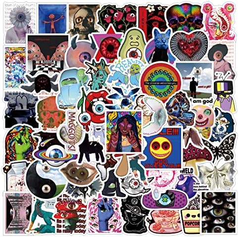 62Pcs Weirdcore Stickers Pack, Eye Trippy Stoner Psychedelic Aesthetic Art  Vinyl Waterproof Sticker Decals for Water Bottle