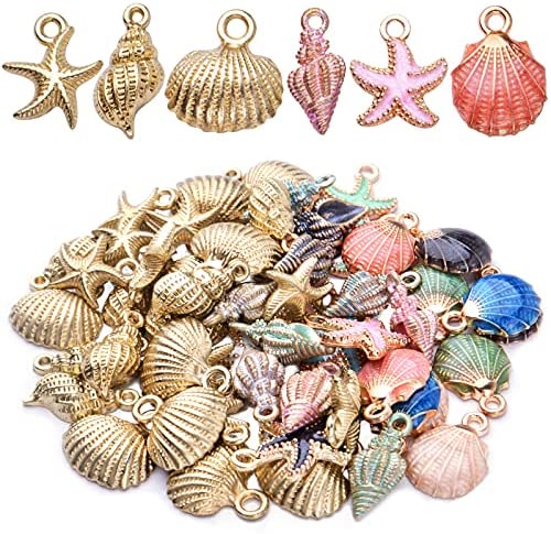 5ct Zinc Alloy & Shell Ocean Animal Charms by hildie & jo