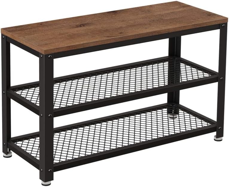 VASAGLE Industrial Shoe Bench, 3-Tier Shoe Rack, 39.4 Inches Long Storage  Shelves, for Entryway - ShopStyle