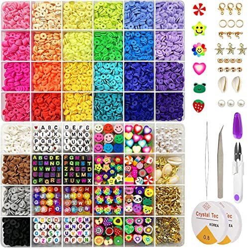 Bracelet Making Kit Jewelry Making Kit with Stand, 28 Colors Polymer Clay  Beads
