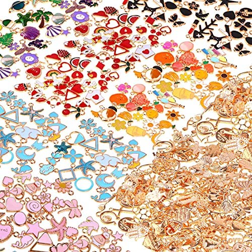 100pcs Per Lot Various Color Enamel Charms Mix Cute Metal Alloy Charms Mix  For Bracelets Color Enamel Charms Wholesale Retail - Buy 100pcs Per Lot