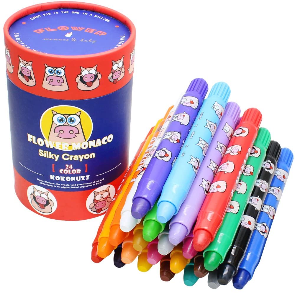 12 PC Silky Gel Crayons Twistable Non Toxic Washable Watercolor