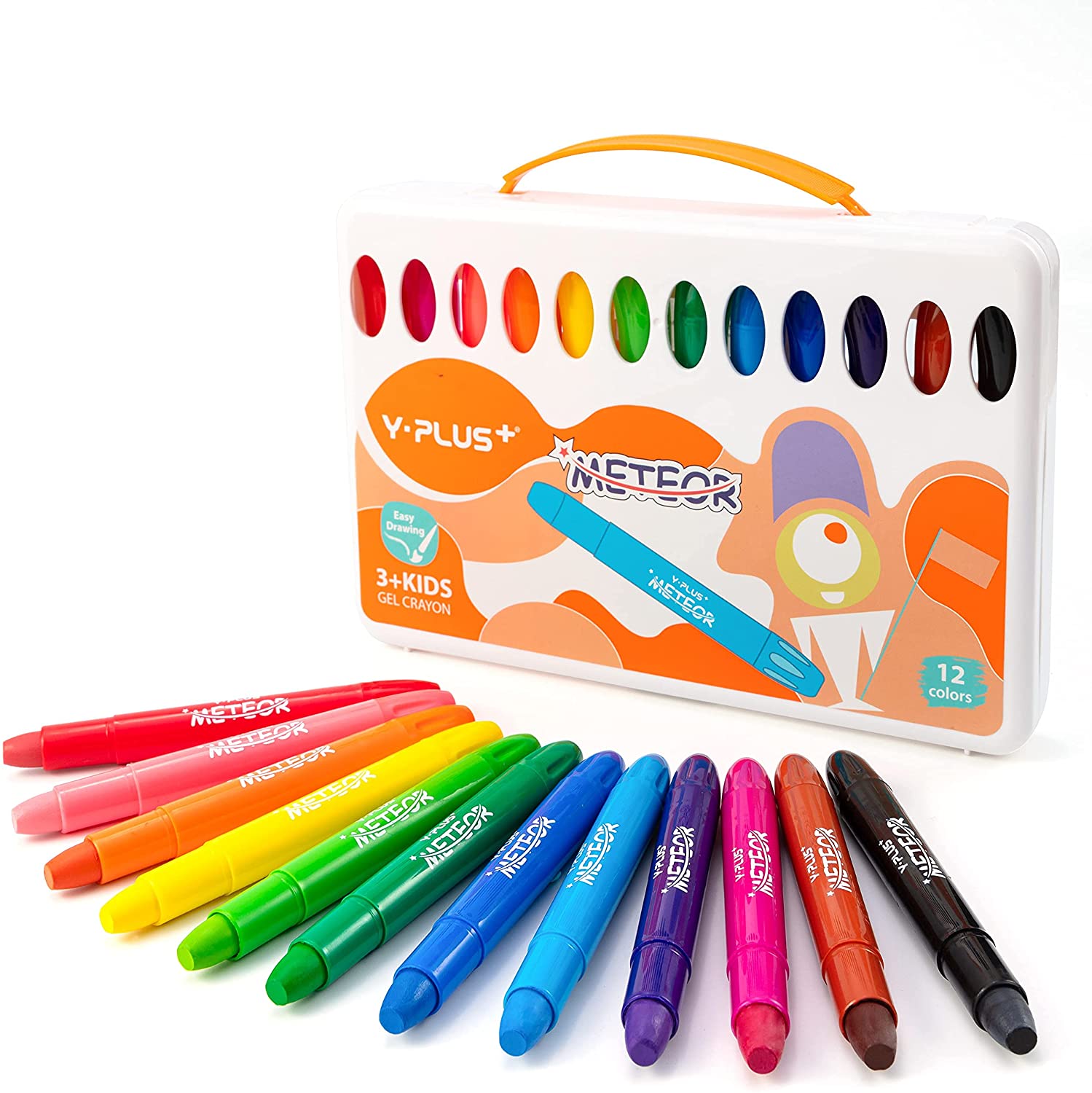 MUSCCCM Crayons pour Enfants, 12 Couleurs Peinture des Crayons Bebe  Lavables Crayons à Blocs pour Enfants/Étudiants et Jeux Bebe 1 an