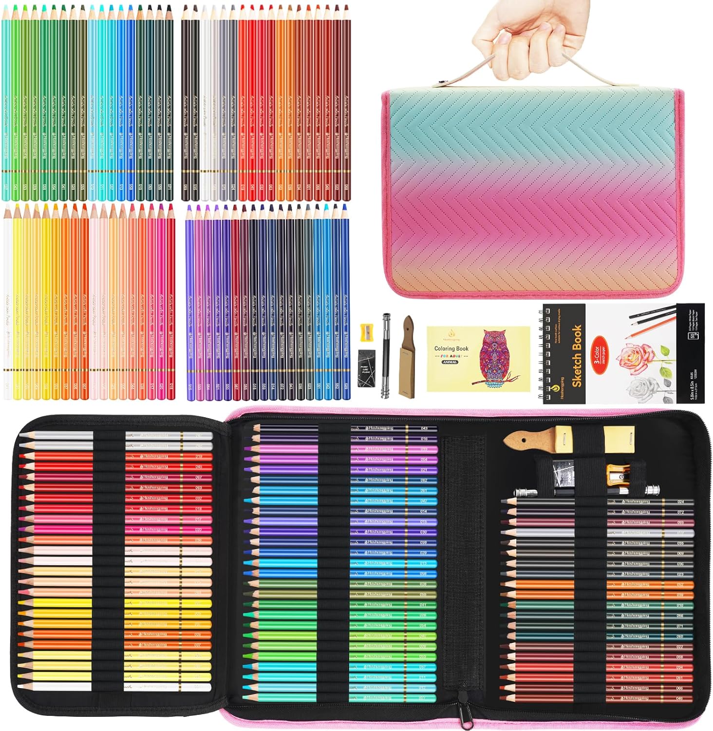 Heshengping 72 Color Artist Colored Pencils Set for Adult Coloring