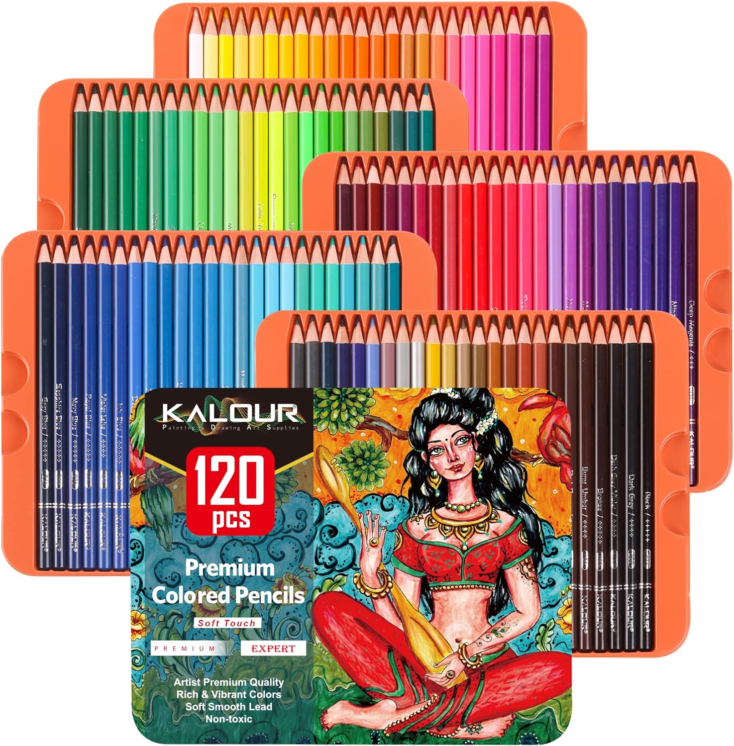 KALOUR Professional Colored Pencils,Set of 120 Colors,Artists Soft