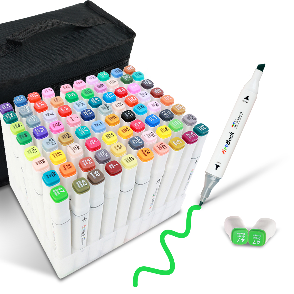 Artify Artist Alcohol Based Art Marker Set/ 40 Colors Dual Tipped Twin  Marker Pens with Plastic Carrying Case